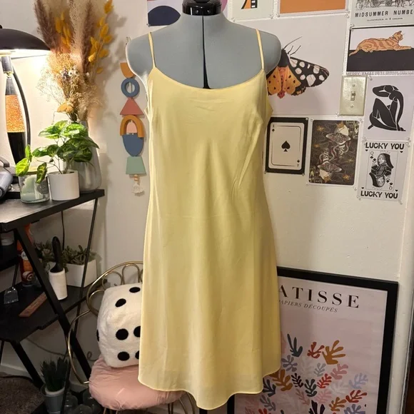 Calvin Klein Lemon Slip Dress Size 10 NWT - Picture 1 of 11